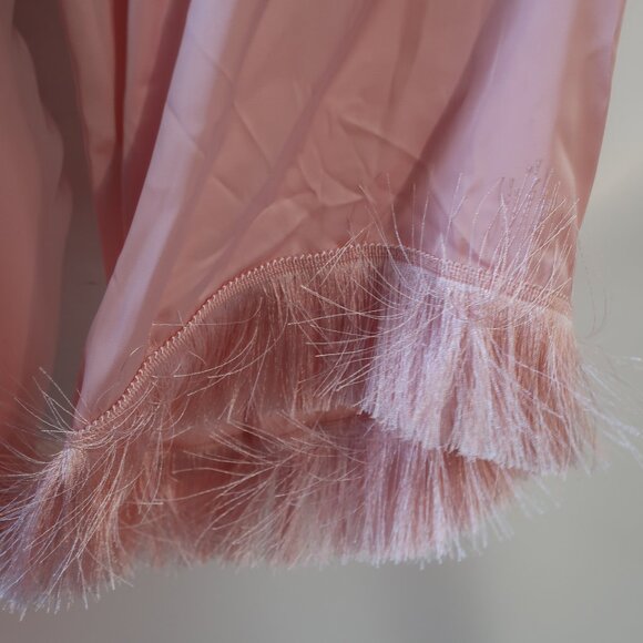 NWT Womens PatBO Light Pink Fringe Trim One Shoulder Asymmetric Oscar Dress 6 - Picture 5 of 16